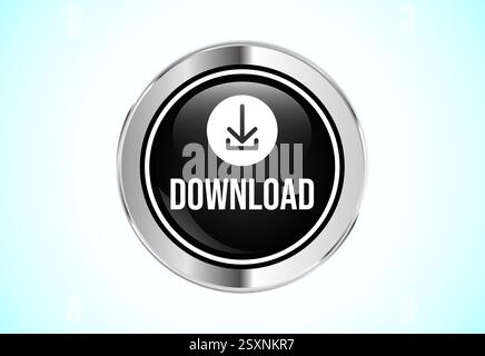 Download button design illustration, Download icon suitable for mobile app, and website UI design Stock Vector