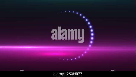 Image of blue neon spots on black background Stock Photo