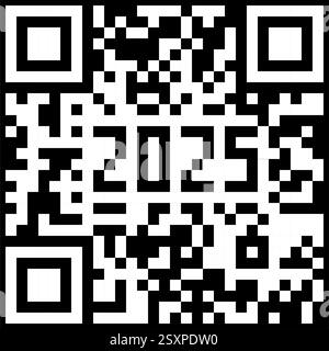 Abstract QR code in the form of the new year 2025. Stock Vector