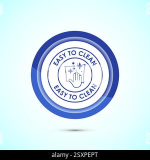 Easy cleaning icon design illustration. Clean surface icon sign symbol, Button design Stock Vector