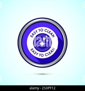 Easy cleaning icon design illustration. Clean surface icon sign symbol, Button design Stock Vector