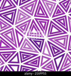 Abstract pattern of triangles. Multiple repeated inner triangles. Big shape size. Monotone style. Seamless pattern. Amazing vector tiles. Stock Vector