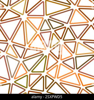 Background with triangles pattern. Large triangles size. Multiple colors style. Rounded triangles outlined. Repeatable pattern. Golden Harvest. Stock Vector