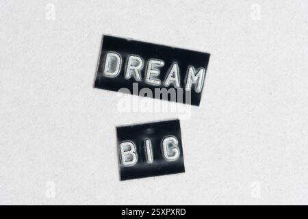 Word dream big written in black and white on white background Stock Photo