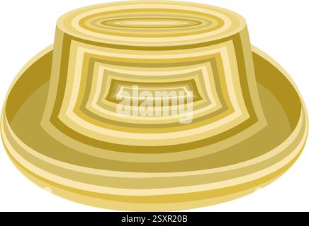 Straw Hat in flat technique vector illustration Stock Vector