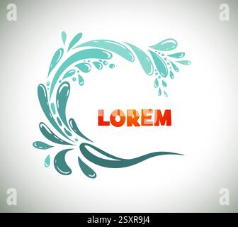 Logo sea abstraction. Hello summer . Not AI, Vector illustration Stock Vector