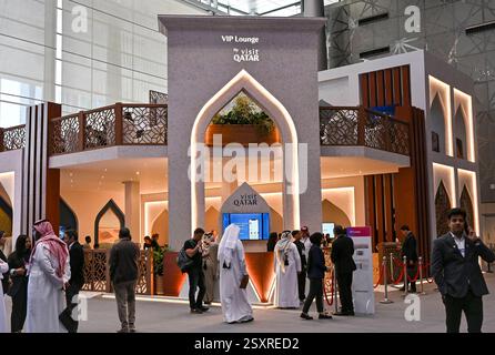 WEB SUMMIT QATAR 2025 - DAY THREE People visit the Qatar Airways stand ...