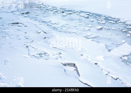 Fine snow texture, winter background Stock Photo