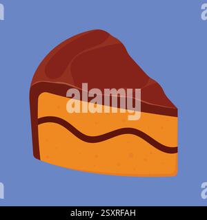 Chocolate Cake Illustration Vector. Cake Piece vector icon. cake illustration chocolate piece Stock Vector