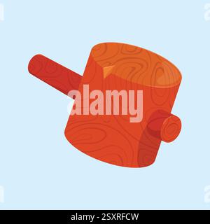 Wooden Hammer Illustration Vector. Wooden mallet icon vector Stock Vector