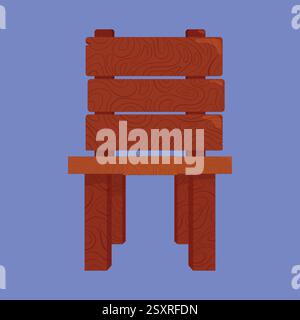 Wooden Chair Illustration Vector. classic wooden chair icon. wooden furniture Stock Vector