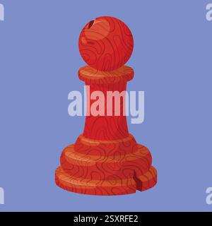 Wooden Chess Pawn Piece Vector Illustration. chess pawn icon vector. chess game vector Stock Vector