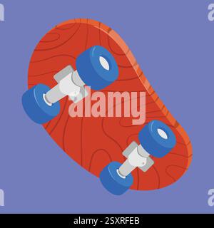 Wooden Skateboard vector illustration. skateboard icon sports vector. skateboard wheel vector Stock Vector