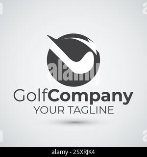 Golf ball Logo Design Flat Icon Template Stock Vector