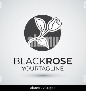 Black rose beauty logo design Stock Vector