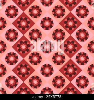 Geometric seamless Pattern with Floral Motifs vector illustration Stock Vector
