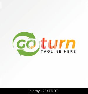 Logo design graphic concept creative premium vector stock image top sell initial O font recycle arrow back text Go Turn  to monogram earth hour brand Stock Vector