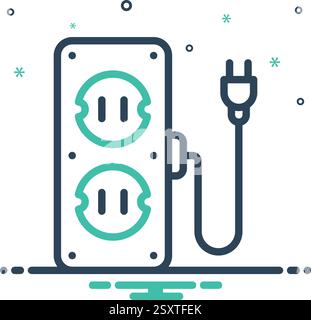 Icon for socket, extension board Stock Vector