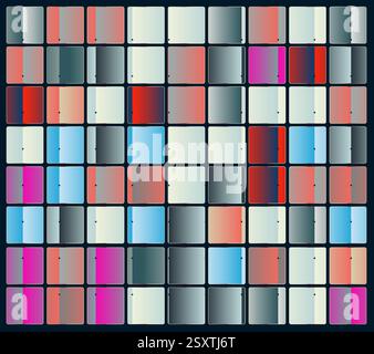 colorful gradient collection swatch design, modern gradient colorful slots Stock Vector