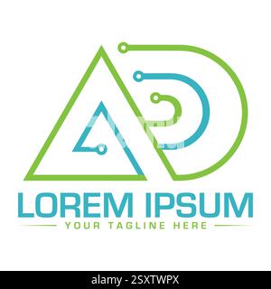 AD Letter Logo Design Stock Vector