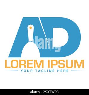 AD Letter Logo Design Stock Vector
