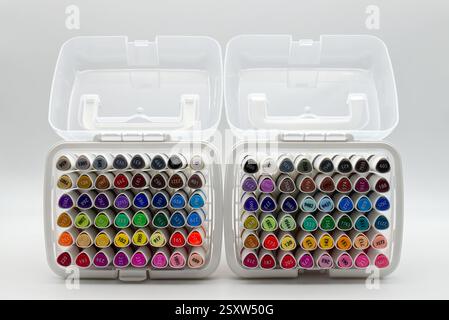Ohuhu art markers isolated on white background. Stock Photo