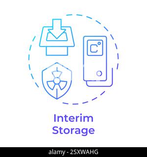 Interim storage blue gradient concept icon Stock Vector
