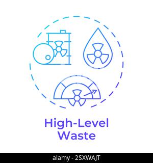 High level waste blue gradient concept icon Stock Vector