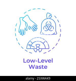 Low level waste blue gradient concept icon Stock Vector