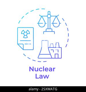 Nuclear law blue gradient concept icon Stock Vector