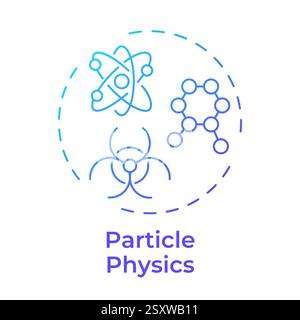 Particle physics blue gradient concept icon Stock Vector