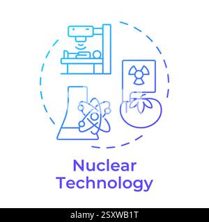 Nuclear technology blue gradient concept icon Stock Vector