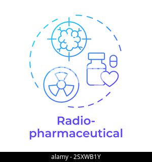 Radiopharmaceutical blue gradient concept icon Stock Vector