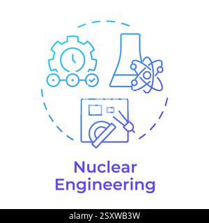 Nuclear engineering blue gradient concept icon Stock Vector