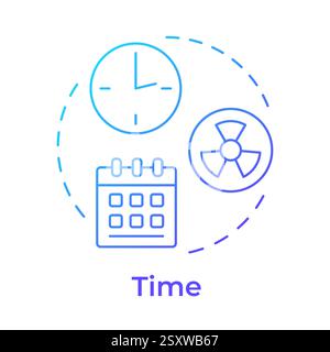 Time principle blue gradient concept icon Stock Vector