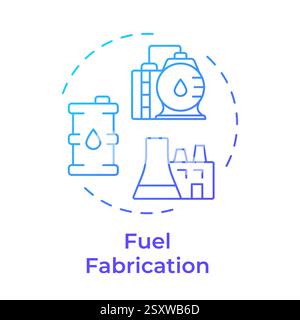 Fuel fabrication blue gradient concept icon Stock Vector