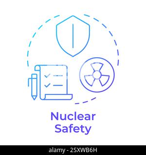 Nuclear safety blue gradient concept icon Stock Vector