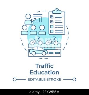 Traffic education soft blue concept icon Stock Vector