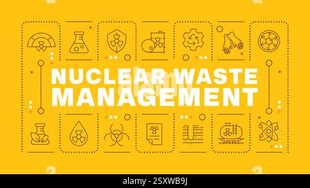 Nuclear waste management orange word concept Stock Vector