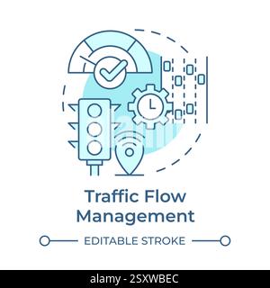 Traffic flow management soft blue concept icon Stock Vector