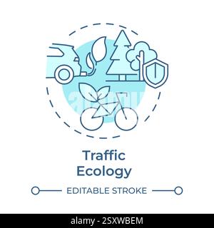 Traffic ecology soft blue concept icon Stock Vector