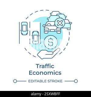 Traffic economics soft blue concept icon Stock Vector