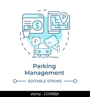 Parking management soft blue concept icon Stock Vector