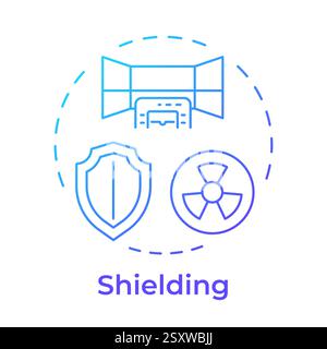 Shielding principle blue gradient concept icon Stock Vector