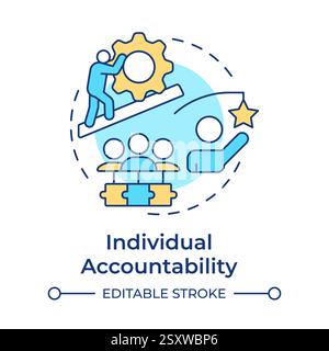 Individual accountability multi color concept icon Stock Vector