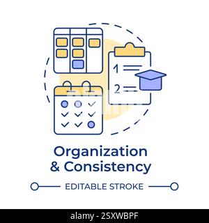 Organization and consistency multi color concept icon Stock Vector