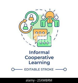 Informal cooperative learning multi color concept icon Stock Vector