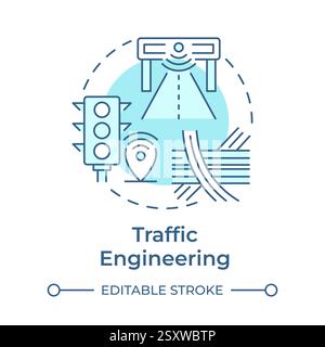 Traffic engineering soft blue concept icon Stock Vector