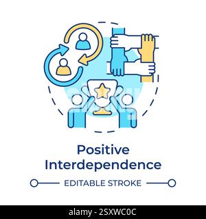 Positive interdependence multi color concept icon Stock Vector