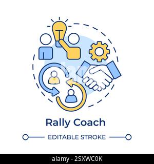 Rally coach multi color concept icon Stock Vector